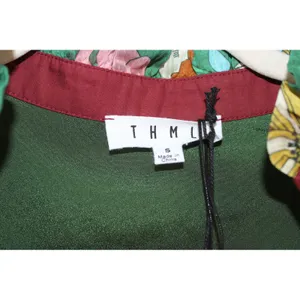 THML Elowen Dress Women Small Green Floral NEW Ruffle Collar Mini JH2220-5-GN thumbnail 2