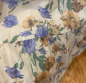 Revolve Heartloom Ronnie Prairie Tier Dress Floral Smocked White Blue Green M thumbnail 9