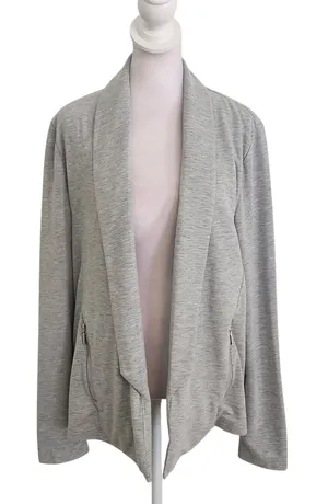 Lemon Tart Heather Gray Open Front Knit Cardigan Size Large thumbnail 1