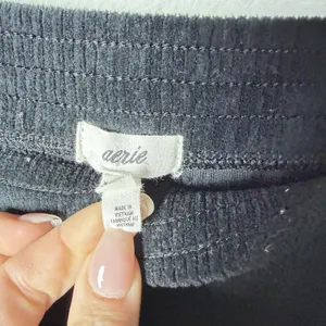 Aerie Ribbed Kick Flare Pants Black Hi-Rise Soft Stretchy Women's size M Regular thumbnail 6