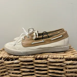 Tommy Hilfiger‎ White & Tan Slip On Boat Shoes 8 thumbnail 2