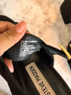 Steve Madden Black Platform Block Heel Sandals with Gold Buckle thumbnail 6
