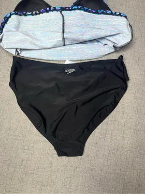 NWT Speedo Geometric Blue Pattern Tankini 2 Piece Swimsuit Size 14 thumbnail 7