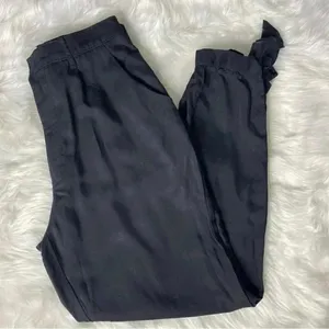 Abercrombie & Fitch Black Pants Tie Ankle Black Joggers Size Medium High Waist thumbnail 3
