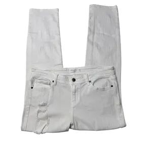 Oasis by Eunina White Distressed Jeans Size 11 Mid Rise Straight thumbnail 3