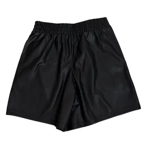 NWT Fabletics Vegan Faux Grunge Leather High Waisted Black Shorts Size XS thumbnail 2