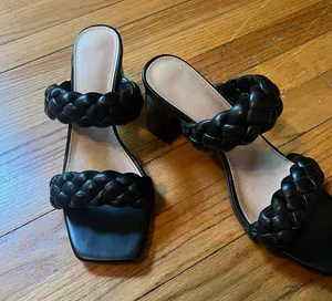 Black Open Toe Heels Size 7 thumbnail 3