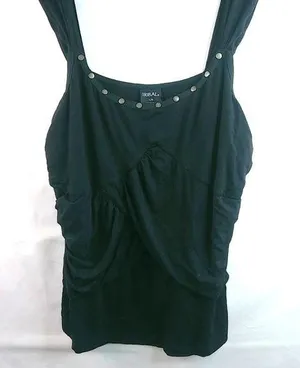 Tribal L Goth Black Studded Swag Tank Top thumbnail 1