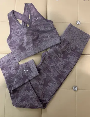Gymshark Camo Seamless Purple Leggings And Sports Bra thumbnail 1
