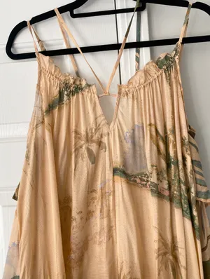 Tropical Print Oversized Flowy Dress, Size XS thumbnail 7
