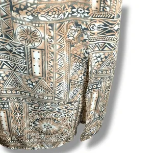 Vintage Black Brown Earth Tone Geometric Sleeveless Tie Back Midi Dress‎ XL Boho thumbnail 5
