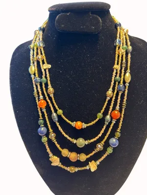 A vibrant Four Strand Colorful Beaded Necklace SKU 188 thumbnail 1