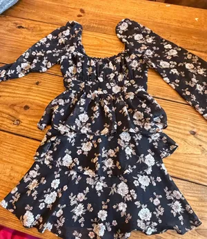 Black Floral Altar'd State Dress Long Sleeve thumbnail 1