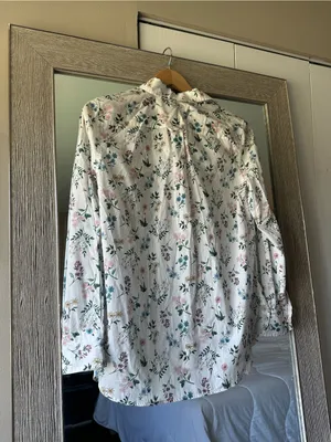 J. Crew Liberty Fabric White Floral Button Down Blouse NWT Size 2 XS thumbnail 2