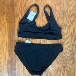 Andie Swim The Ventura Top Bikini Bottom Set Black Size Medium NWT‎ thumbnail 2
