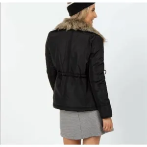 Francesca’s Collection Forever Audrey Womens Faux Fur Trim Lined Parka Coat Jack thumbnail 4