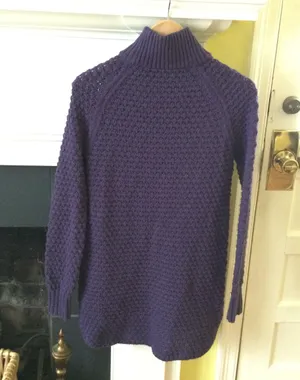 Mockneck Chunky Long Tunic Sweater Purple/Blue - Sz Medium thumbnail 16