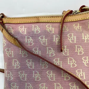 Dooney & Bourke Light Red Tan Fabric Crossbody Bag thumbnail 6
