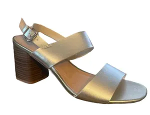 Old Navy  metallic gold sling back block heel sandals thumbnail 1