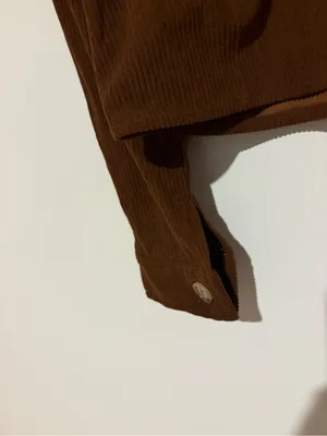 Zeagoo Fashion Cropped courdoroy Shacket Button‎ Down Crop Jacket brown size XS thumbnail 6