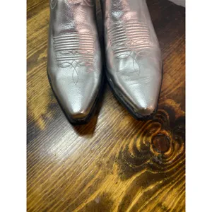 Tony Lama Silver Metallic Cowgirl Boots‎ SIze 6.5 thumbnail 3