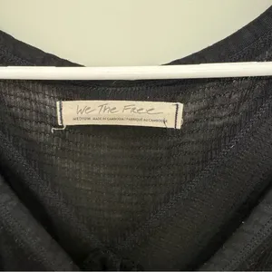 Free People We The Free Black Flowy Thermal Long Sleeve Top thumbnail 3