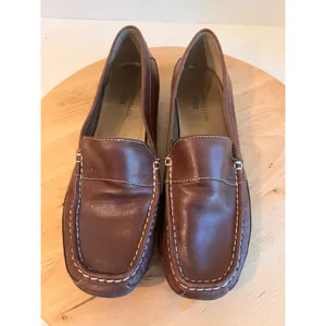 Anne Klein Brown Genuine Leather Classic Slip on Loafer Shoe Size 8.5 thumbnail 8