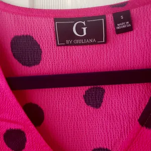 G‎ by Giuliana Polka Dot Blouse V-Neck Long Sleeve Top, Size S thumbnail 3