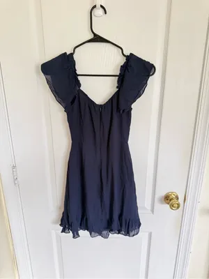 Reformation Hyacinth Navy Blue Mini Dress thumbnail 6