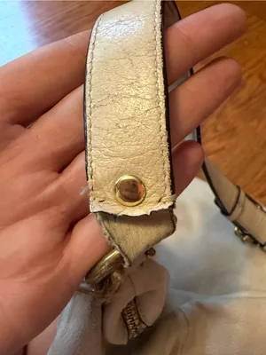 Coach Ivory Pebbled Leather Shoulder Bag with Gold-Tone Hardware thumbnail 11