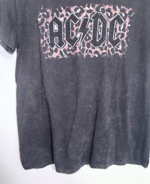 Maurices AC/DC Black Animal Print Graphic Tee Rhinestone Oversized thumbnail 6