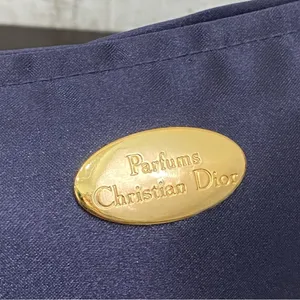 CHRISTIAN DIOR Parfums Navy Satin Cosmetic Case Travel Pouch Bag thumbnail 10