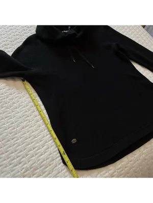 Lauren Ralph Lauren Black Waffle Knit Cowl Neck Long Sleeve Sweater Sz S Small thumbnail 6