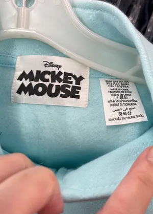 Crop Half-zip Pullover For Women 🐭 Mickey Mouse - Sky Blue EUC thumbnail 2