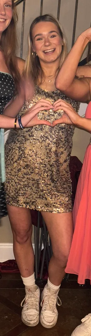 Sweet Rain Gold Sequin Dress thumbnail 3