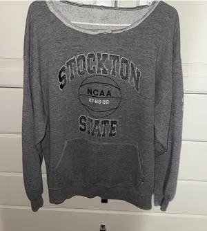 Russell Athletic Grey and black Stockton State University sweatshirt sportswear thumbnail 1