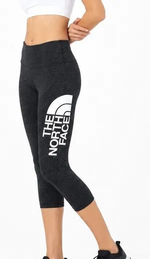 The North Face High Rise Heathered Leggings Dark Gray Logo Athletic Size XS thumbnail 1