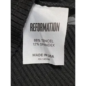 Reformation Stewart Womens Black Ribbed Knit One Shoulder Sculpt Crop Top Size S thumbnail 6