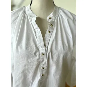 Free People Oversize White Peasant Blouse Long Blouson Sleeves thumbnail 4