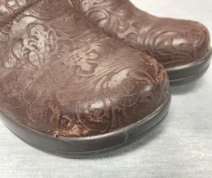 Alegria PG Lite KEL 433 Sz 40 Brown Embossed Leather Clogs Comfort Slip On Shoes thumbnail 11