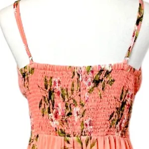 Lost + Wonder Maxi Dress Smocked Tiered Chiffon Peach Floral Women’s Size Medium thumbnail 10