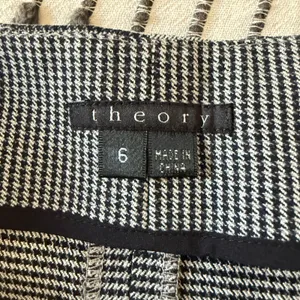 Y2K Vintage THEORY Black and White Micro Houndstooth Pencil Suit Skirt 6 thumbnail 4