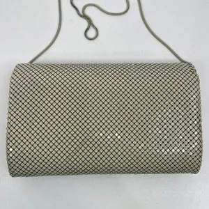 Elka Small Handbag Clutch Cream Metal Mesh Vintage Gold Tone Chain Evening Bag thumbnail 6