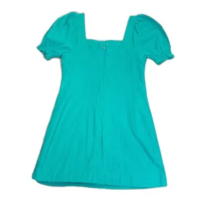 Draper James RSVP Linen Blend Puff Sleeve Mini Dress Green Square Neck S thumbnail 3