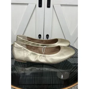 Amazon Essentials Women Belice Ballet Flat Gold Metallic Shoes Size 8W NWOB thumbnail 2