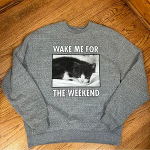U.S Vintage | Cat Sweatshirt Gray Size L thumbnail 4