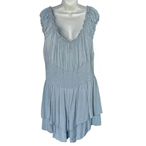 Princess Polly Light Blue Love Galore Smocked Ruffle Shorts Romper size 20 thumbnail 6