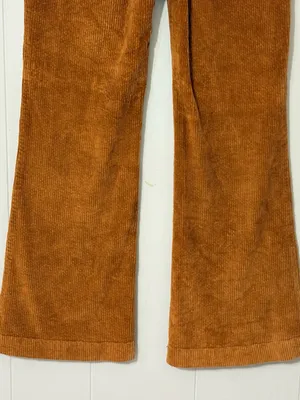 Free People Mid Rise Corduroy Flare Pants Rust Brown Size 8 thumbnail 7