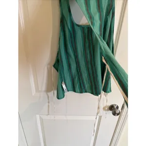 Free People Free-est Green Striped Coconut Top Side Tie Size XS Boho Hippie thumbnail 4