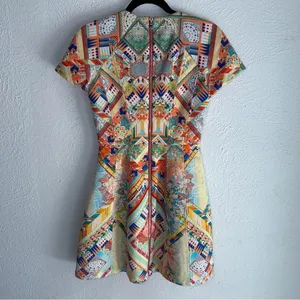 Alexis Multicolor Geometric Print Mini Dress Small kaleidoscope thumbnail 3